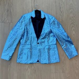 Baby Blue 80’s Sequin Blazer Sport Coat - Large